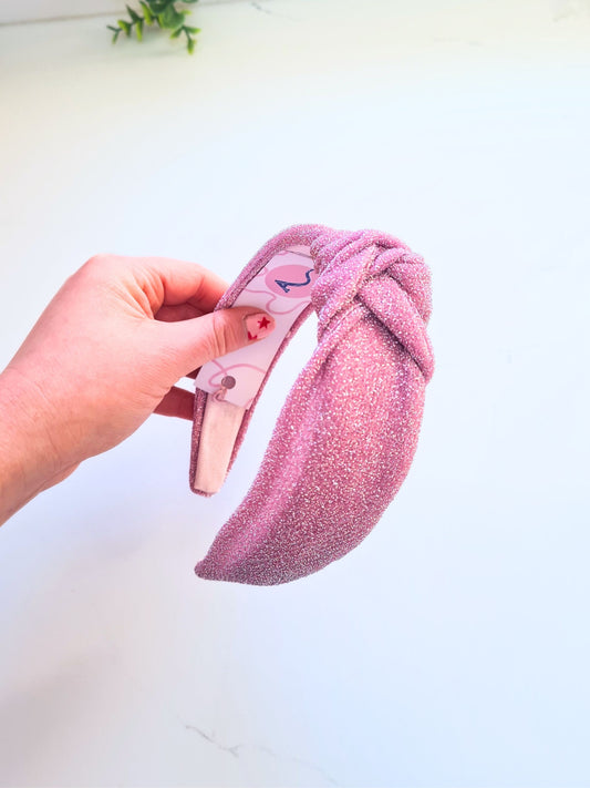 Baby pink glitter headband