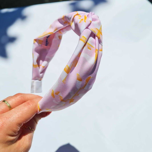 Floral Gingham Knot Headband