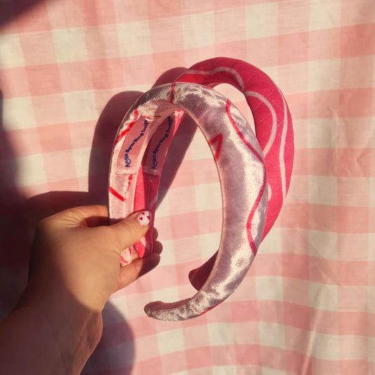 Padded Pink Patterned Headband