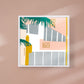 20x20 cm 'Ocean Palm' Art Deco Miami inspired Giclee art print