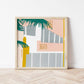 20x20 cm 'Ocean Palm' Art Deco Miami inspired Giclee art print