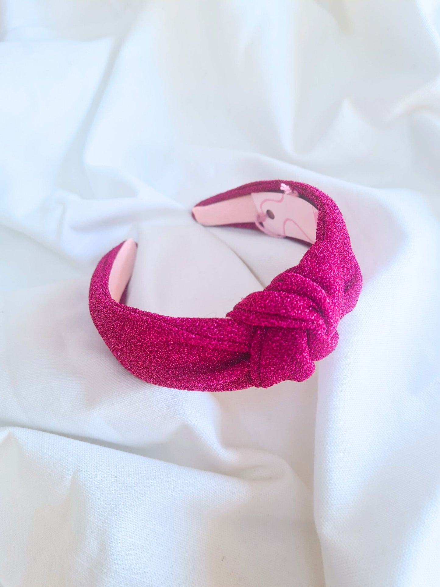 Magenta pink glitter headband