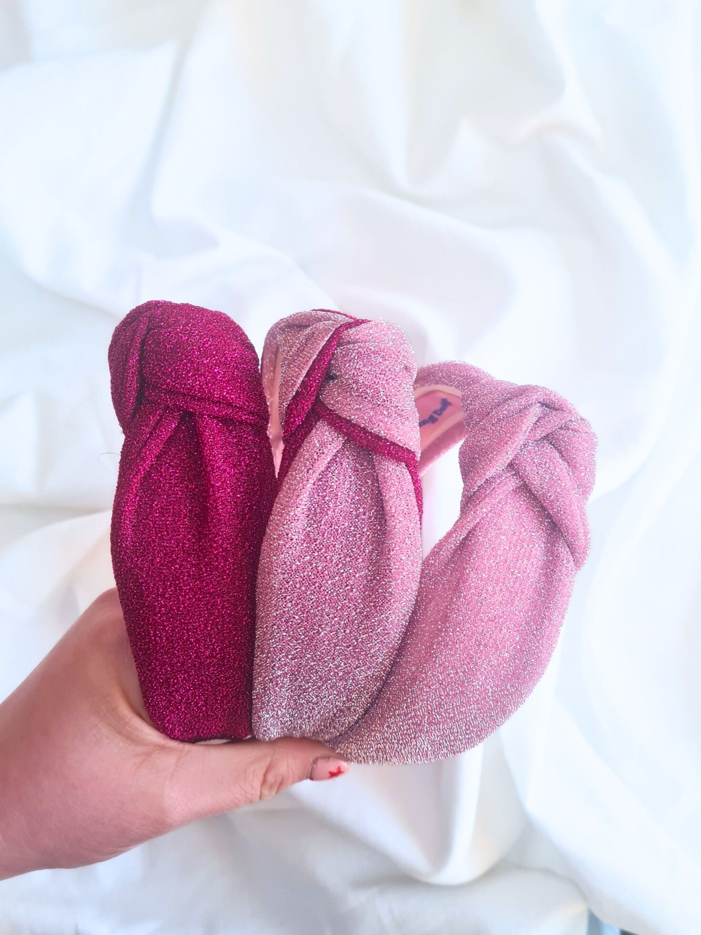 Baby pink glitter headband