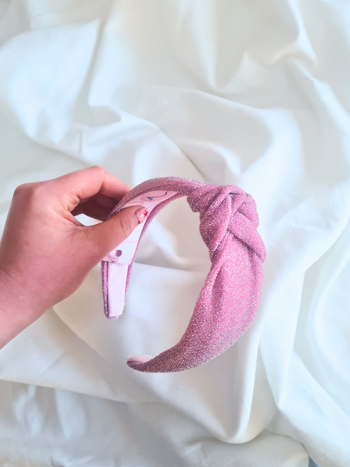 Baby pink glitter headband