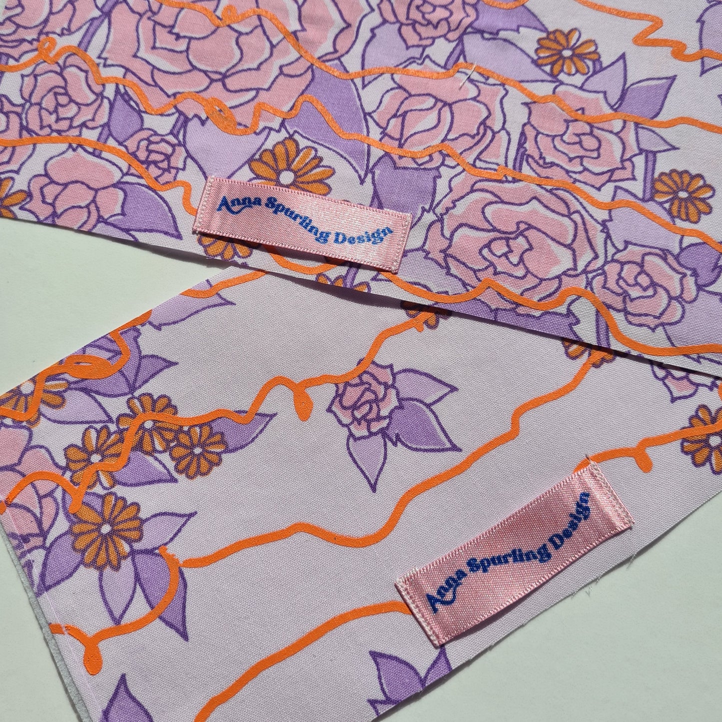 Orange and Lilac Retro Print Headband | Clemmie