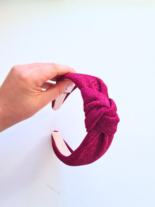 Magenta pink glitter headband