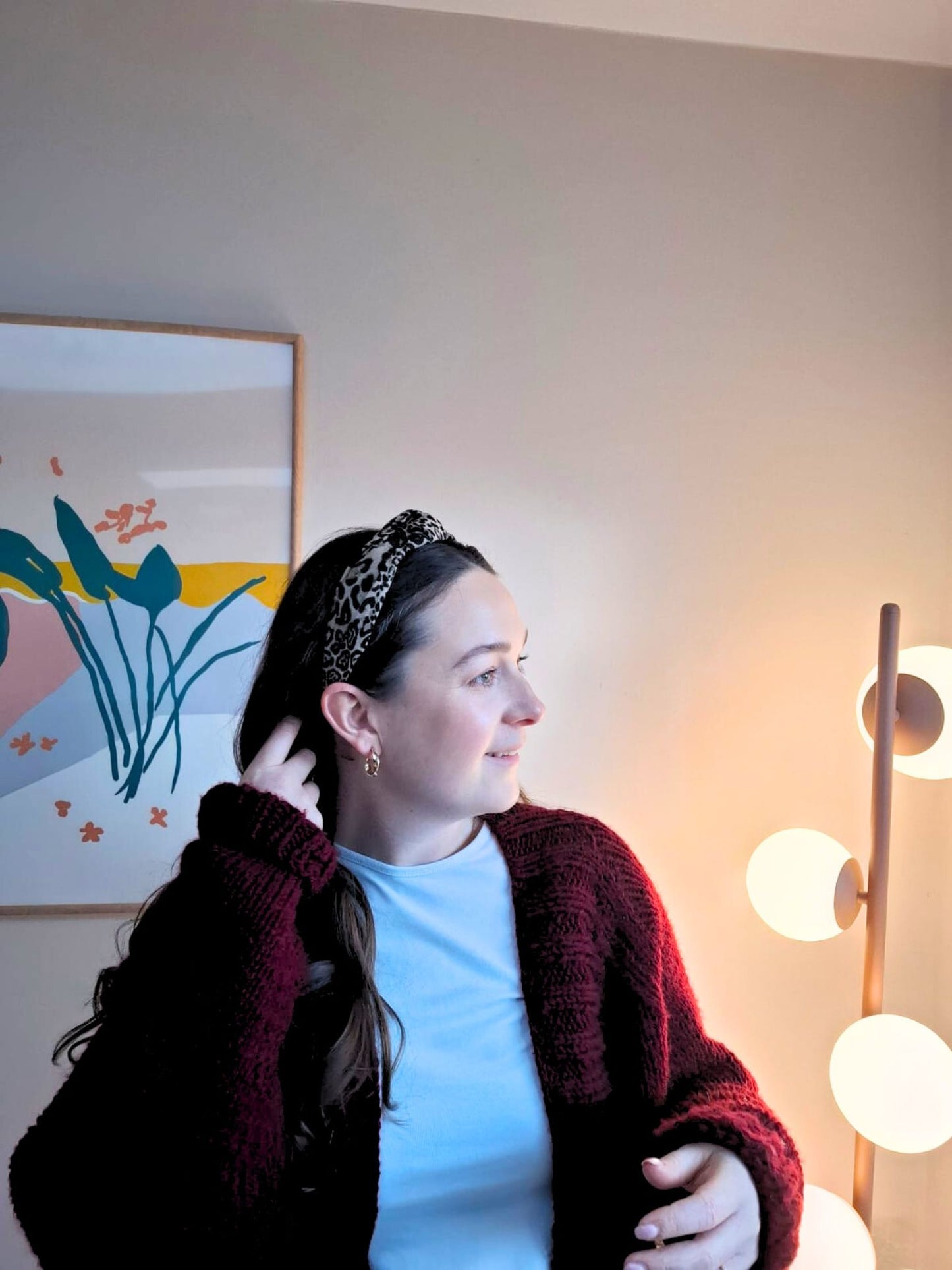Leopard print knot headband