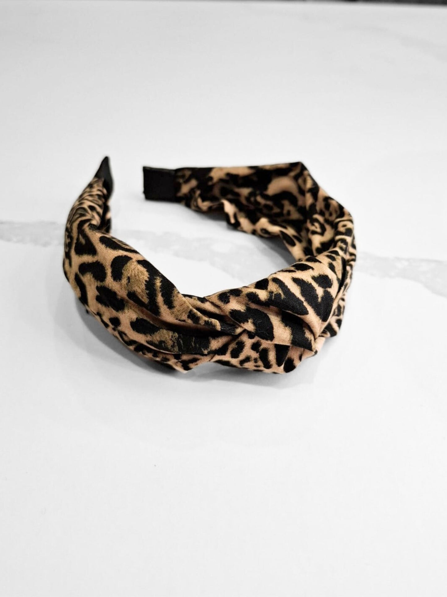 Leopard print knot headband