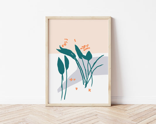 Capri palm pastel giclee art print Amalfi Coast