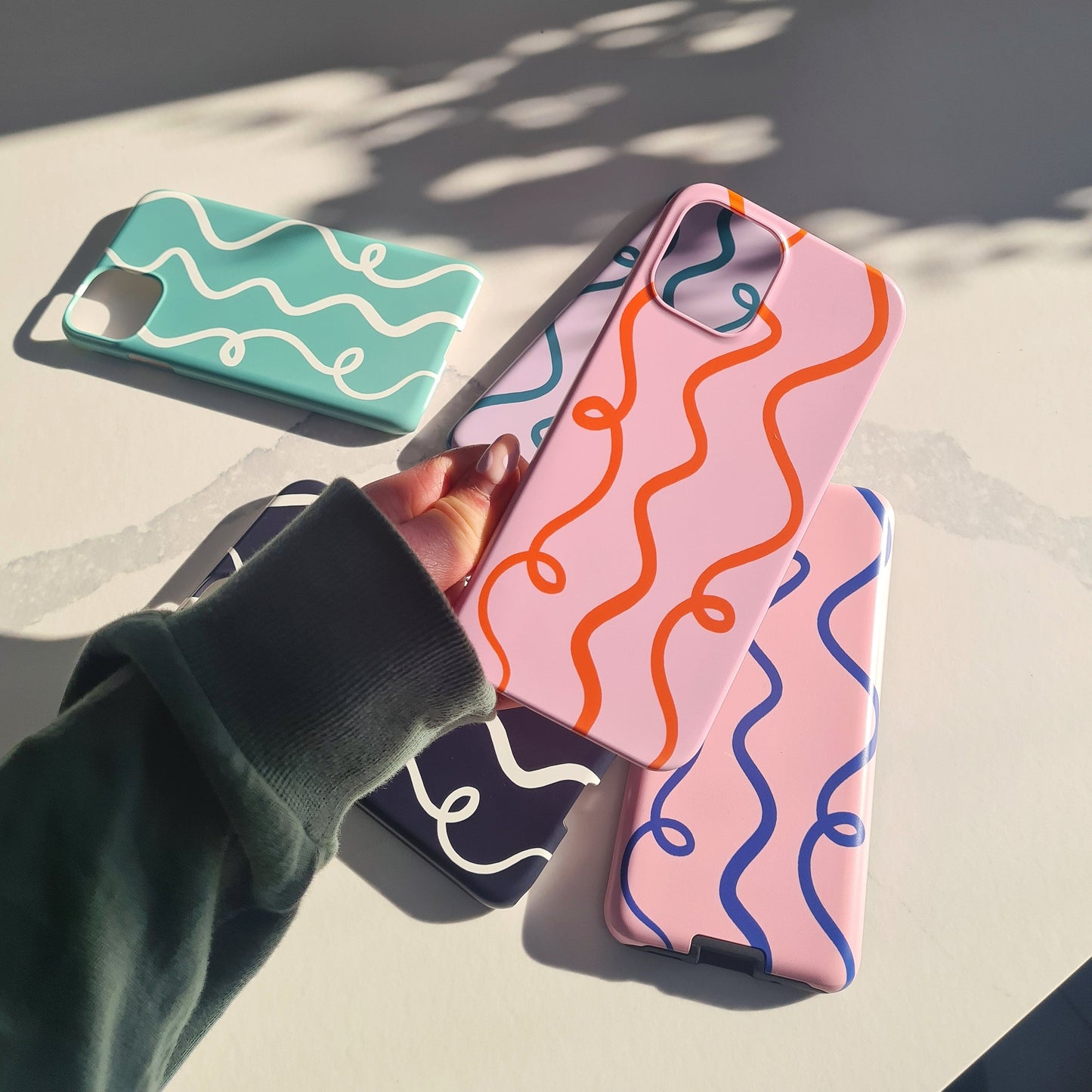 Pink Squiggle Pattern Phone Case | iPhone Case | Samsung Case | Google Pixel Case
