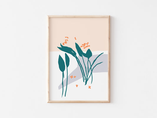 Capri palm pastel giclee art print Amalfi Coast