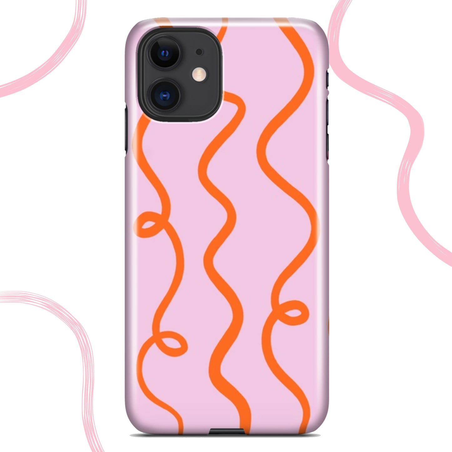 Pink Squiggle Pattern Phone Case | iPhone Case | Samsung Case | Google Pixel Case