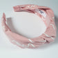 Pink and White Squiggle Knot Headband