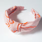 Pink and Neon Orange Squiggle Knot Headband