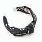 Grey Velvet Knot Squiggle Pearl Headband