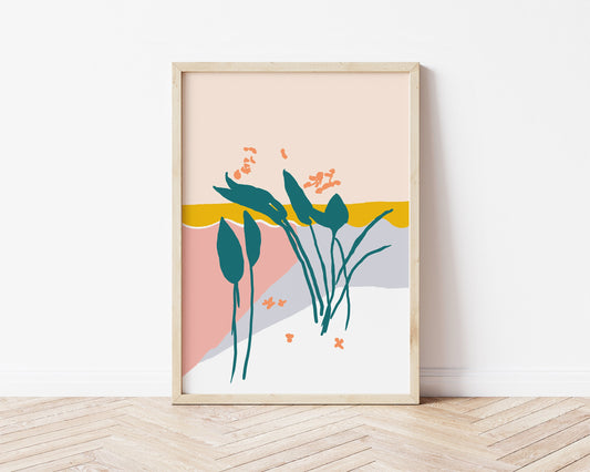 Capri palm full colour wall art print A4 A3 Amalfi Coast Italy