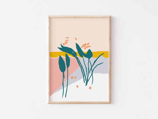 Capri palm full colour wall art print A4 A3 Amalfi Coast Italy