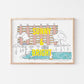 A3 'Sunny & Bright' Risograph Art print / Wall Art