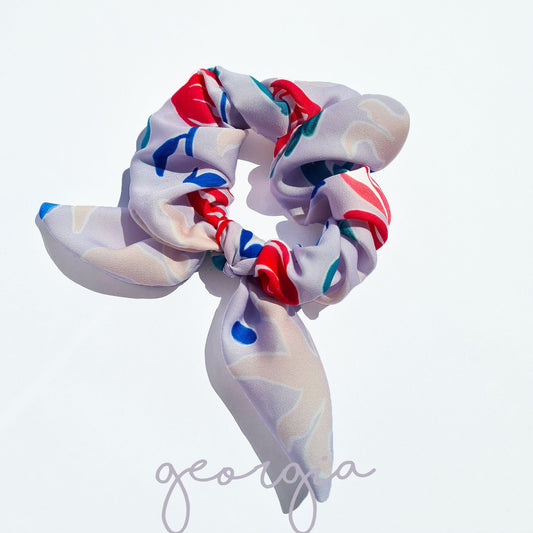 Summer Floral Patterned Bow Scrunchie