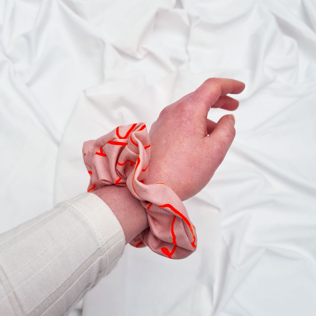 Pink and Neon Orange Squiggle Knot Headband