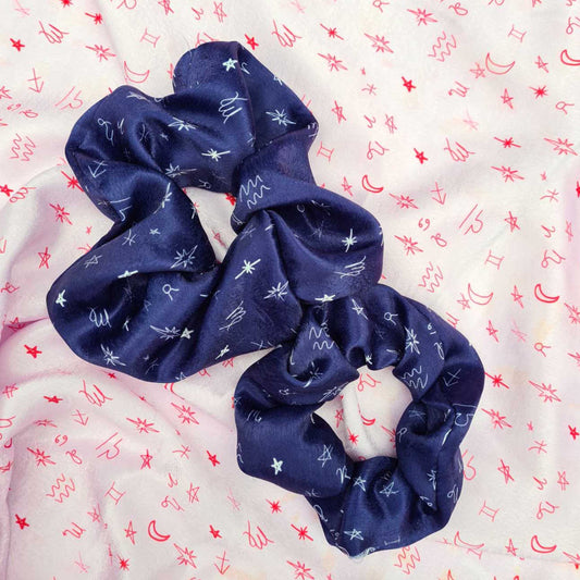 Silky Star Sign printed Scrunchie